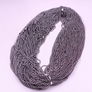 チェーン女性男性ネックレス100pcs/バッグ2.4mm 24インチ（60cm）ビーズチェーンステンレス鋼ジュエリーフィットペンダントシルブ