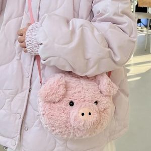 Evening Bags Women Pig Mobile Phone Bag Cute Cartoon Plush Doll Crossbody Ladies Funny Small Shoulder