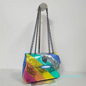 Kurt Geiger bolsa de ombro feminina sacos de couro colorido costura bolsa corrente crossbody metal águia cabeça reino unido carteira de luxo designer 185w