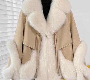 2024 novo couro e pele feminina caihuo mingli chang imitação de pele de raposa casaco de grama feminino borlas engrossado estilo jovem