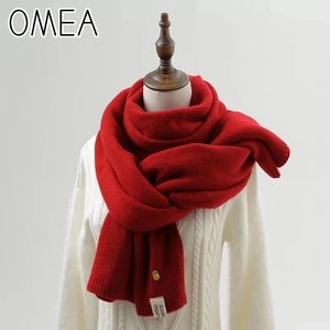 Scarves OMEA Pine Blanket Scarf Women Solid Cashmere Scarf Winter Pashmina Knitted Christmas Children's Long Scarf for Kids Scarf 231204