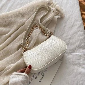 Fashion Baguette bags MINI Crocodile Pattern PU Leather Shoulder Bags For Women Chain Designer Luxury Handbag Female Travel tote239s