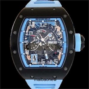 Relógio mecânico Relógios mecânicos automáticos relógio de pulso Relógio masculino suíço Série RM030 Azul Cerâmica Edição Limitada Moda Lazer SpUR4 WN-T8FM YVAAS