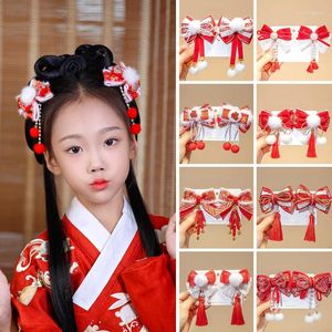 Acessórios de cabelo ano infantil hairpin estilo antigo hanfu menina tang terno adorável clássico festivo borla sino headwear