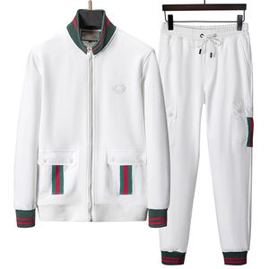 2 herrspårsdräkter Designer Mens Tracksuit Luxury Men Sweatsuits Lång ärm klassisk modeficka som kör casual man kläder kläder byxor jacka två bit #013