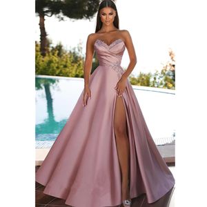 Arabski aso ebi -syrena różowa sukienka balowa kryształy wieczorowe sukienki z piór urodziny