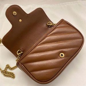 Women Classic Mini Marmont Key Walls Wavy Stitched Leather Back With Heart Shape Mark Keys Ring Inside Attable to Big Bag LAD314V