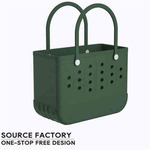 Popular Waterproof Woman EVA Tote Large Shopping Basket Bags Beach Silicone for Bogg Bag Purse Eco Jelly Candy Lady Handbags3144