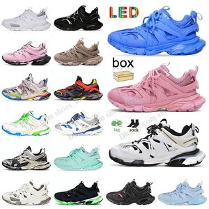 Wiht Box Track 3.0 Ledcasual Shoes Mens Womens Designer Sneakers Luxury Brand Tracks LED 2.0 3 Runner 7 Triple S Cloud White and Black Balencigalies Plate-Forme Trainers