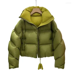 女性のトレンチコート暖かいふくらんでいる冬のジャケットスタンドカラー風の防風厚2024女性用韓国のルーズパーカコート