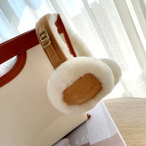 Ear Muffs Natural Wool Warmer Winter Sheepskin for Women Soft Warm Solid Earflap Outdoor Cold Protection EarMuffs Cover 231204