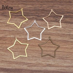 Boyute 100 조각 로트 29mm 별 매력 펜던트 전체 DIY 수제 Fililgree Metal Brass Jewelry 재료 2331