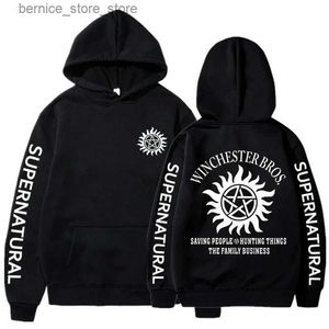 Herrtröjor tröjor heta s-supernatural tryck huvtröjor Autumn Winter Fashion Casual Long Sleeve Hooded Sweatshirt Kvinnor Män Hip Hop Style Outwear Q231204