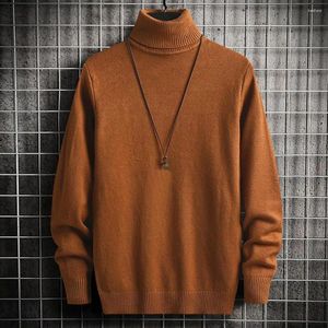 Men's Sweaters Turtleneck Long Sleeve Men Top Sweater Winter Warm Knitted Pullover Jumper With Fleece Lining Solid For Autumn
