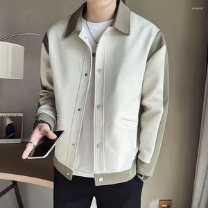 Men's Jackets Winter Warm Clothes Polar Fleece Pockets Solid Color Young Lapel Casual Jacket Student Cold-Proof