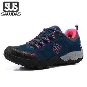 Dress Shoes SALUDAS Hiking Nonslip abrasion resistant Comfortable Leather Sport Casual Outdoor Sneaker Women Trekking 231204