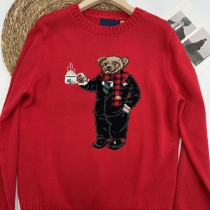 2024 RL Designer Womens Knits Bear Sweater Ralphs Polos Pullover Ambrodery Fashion Senboursed Sequated Sweed Sleeve Long Printed Wool Cotton Soft Gensx Men Hoodie 54