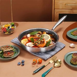 Pans Frying 304 Stainless Steel Skillet Wok Pan Induction Cooker