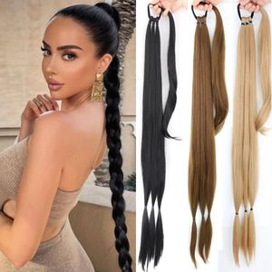 Synthetic Wigs AZQUEEN synthetic Braided ponytail Hairpieces with elastic rubber band Heat-resistant high temperature fiber suitable for women 231204