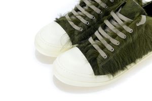 Hög toppgrön pälsdesigner TPU Sole Ramones Ankelstövlar 2023SS Handgjorda tränare Sneakers Flats Botas