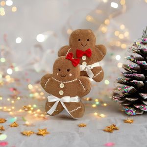 YORTOOB Cuscino in peluche per ragazzo e ragazza di pan di zenzero, regalo carino per bambini e decorazioni natalizie per la casa