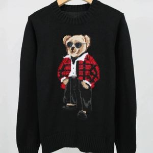 RL Tasarımcı Kadın Örgü Ayı Baskı Grafik Sweater Ralp Polos Ralp Laurens Pullover Nakış Moda Klasikleri Örme Sweaters Sıradan Harajuku Street Giyim 7748