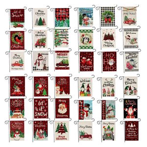 Christmas Garden flag courtyard Celebrate Merry Christmas happy holiday snow Flags welcome snowman truck yard Banner by ocean-shipping P156