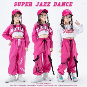 Abbigliamento da palcoscenico Costumi da ballo per bambini Hip Hop per ragazze Abiti da ballo jazz Camicia Pantaloni Top Gilet Abiti Abbigliamento da ballo per bambini