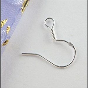 200 st mycket sterling 925 Silver Clasps Hooks Earring Fynd Fishwire Hooks smycken DIY 15mm Fish Hook Fit Earrings2858