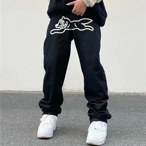 Mens Jeans Fashion Ropa Dog Print Baggy Men Hip Hop Pants Y2K Clothes Black Straight Luxury Denim Trousers Pantalon Homme 231204