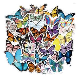 Confezione regalo 50/100 pezzi INS adesivi con farfalle colorate in cartone animato decalcomanie impermeabili in PVC per bambini ragazzi ragazze giocattoli regali