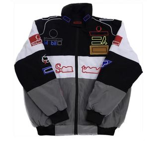 F1レーシングスーツ男性と女性の秋と冬に完全に刺繍された綿パッド付きジャケットC5