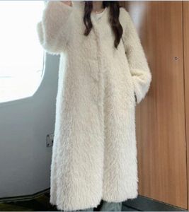 24-Lamb fur fur integrated coat for women's sandro winter new mid length slimming and thickened furry coat