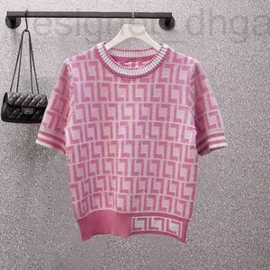 Kvinnors stickor Tees Designer Designer Luxury Kvalitet Kortärmad mode andas F Letter Pink Women's Top Pullover T-shirt 3R25