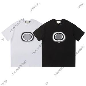 24SS Europe Summer Mens T Shirts Designer T-shirt Luksusowe mężczyzn do okrągłej szyi list nadrukowany Man Black White Casual Cotton Tee