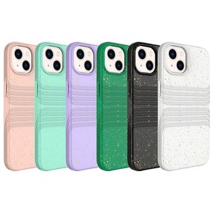 iPhone 15 14 13 Pro Max Phone Case for Apple 12 11 Plus XS 2,0 mm miljövänlig helt biologiskt nedbrytbar komposterbar vete örondesign 0,5 mm kamerabump coque fundas bakåt