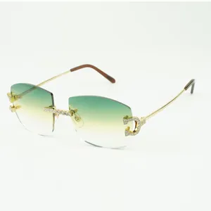 Factory Sold Luxury Claw Diamond Solglasögon 4189706 med 60 mm stora linser