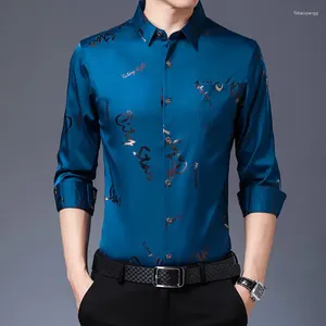 Camisas casuais masculinas negócios escritório homem streetwear moda suave primavera verão de secagem rápida bolsos masculinos manga longa solta topos