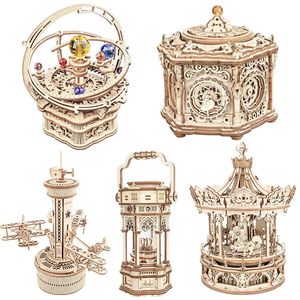 Diecast Model Robotime Rokr Music Box 3D Wooden Puzzle Game Assembly Model Building Kits Toys Toys Toys Toy