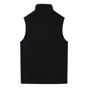 Men's Vests Thickened Men Waistcoat Winter Sleeveless Jacket With Warm Fleece Lining Stand Collar Zipper Placket Stylish