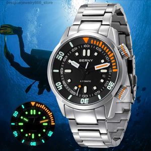 Other Watches BERNY 20Bar Diver Automatic For Men Miyota 8215 Super Luminous Sapphire Swim Sport Mechanical Self Winding Men Wrist Q231204