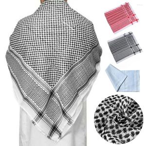 Scarves 1Pcs Square Neck Wrap Muslim Shemagh Scarf Palestine Bandana Multifunction Headwrap Plaid Shawl Ramadan Pray Caps