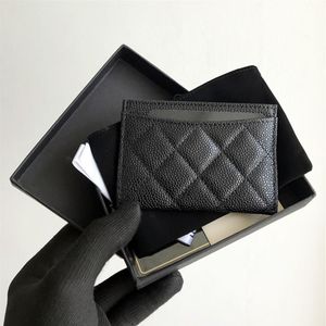 Lyxig högkvalitativ äkta läder med ID -kredit plånboksmynt Purse Caviar Card Holder2906
