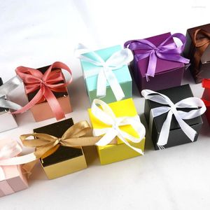 Gift Wrap 50pcs Square Paper Candy Box DIY Chocolate Packaging Boxes Baby Shower Birthday Party Favor Christmas Wedding Decoration