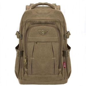 Herrmilitär Canvas ryggsäcks blixtlås ryggsäckar bärbar dator reser axel mochila anteckningsbok skolväskor vintage college skola bag38o