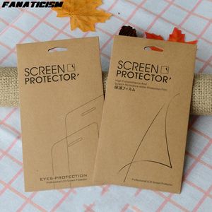 Tempered Glass Screen Protector Universal Kraft Retail Packaging Box för iPhone 15 14 13 12 11 Pro XS Max XR 8 7 6S Samsung S23 S22 S20 S10 Telefonfilmförpackningsbox