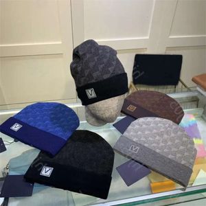 Beanie Prezent Winter Designer for Men Bonnet Plaid Knited Hats maski zimowe kapelusz jesień czaszka termiczna czapka narciarstwo klasyczne czapki brązowe czarne s