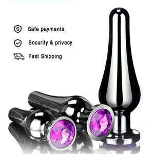 Sex Toy Massager 3st/Set Metal Small Butt Plug Beginer Anal Dilation Training Vuxen Sexiga leksaker för kvinnor/män Prostata Massage Shop