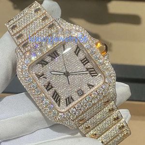 Orologio da uomo con diamanti pieni di lusso di fascia alta da donna personalizzato VVS Moissanite Hip Hop Orologi meccanici in acciaio inossidabile ghiacciato