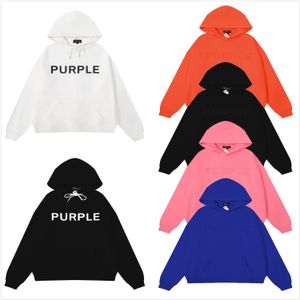 roxo hoodie designer hoodies camisola com capuz letras clássicas na mesma cor bordado impressão versátil casual solto casais roupas m-xl